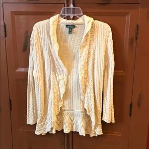 ***Ralph Lauren Cream Cardigan Sweater -Size Large